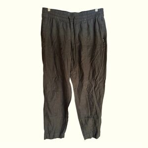 Athleta High Rise Linen Ankle Pant - Black Large